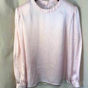 Size 10 pale pink silky dress shirt buttoned back
